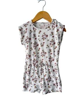 Primark White Romper with Pink and Mustard Floral Print